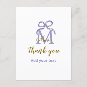 Carte Postale Parties scintillant violet arc ajouter nom lettre