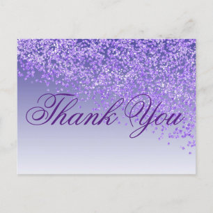Carte Postale Parties scintillant violet teintes violettes Merci