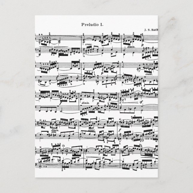 Carte Postale Partition par Bach (Devant)