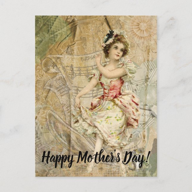 Carte Postale Partition victorienne Dancing Girl Music (Devant)