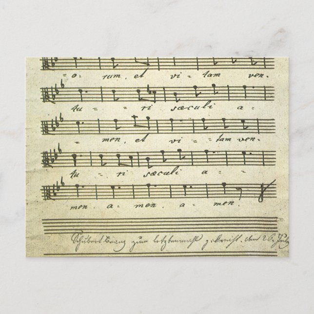 Carte Postale Partition vintage, Partition musicale antique 1810 (Devant)