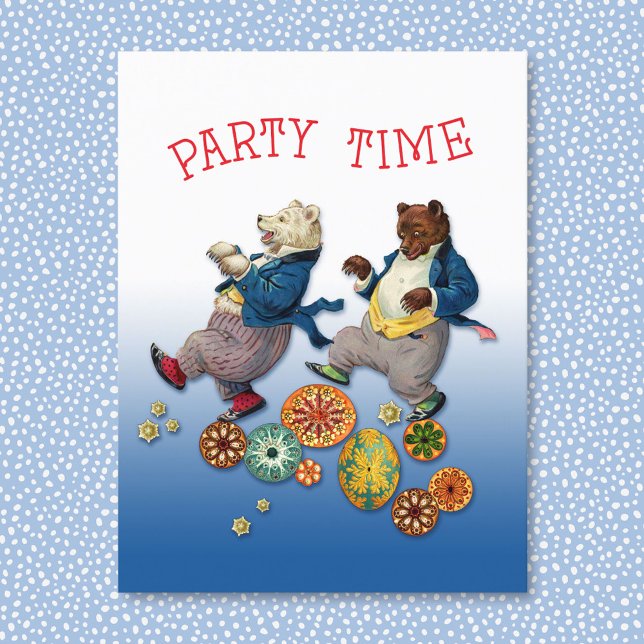 Carte postale Party Time Bears (Créateur téléchargé)
