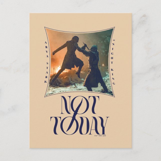 Carte Postale "Pas aujourd'hui" Arya Stark Vs. Le Roi de la Nuit (Devant)