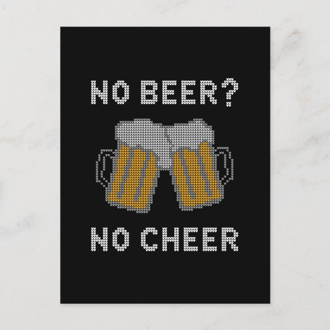 Carte Postale Pas de bière, pas de joie, pull moche (Devant)