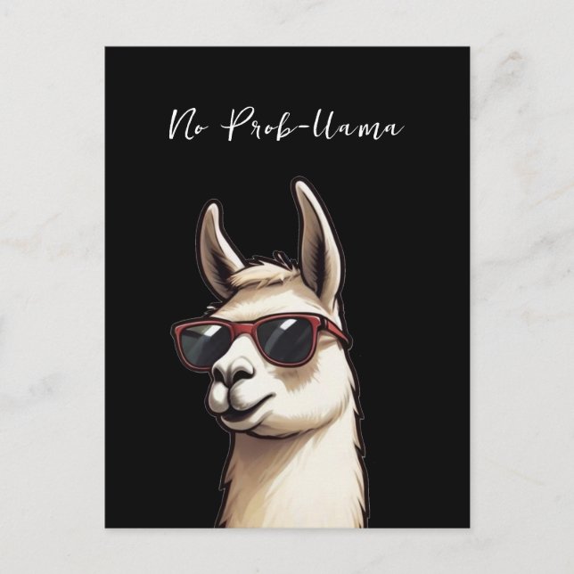 Carte Postale Pas de Cool Prob-llama Llama Funky Alpaca (Devant)
