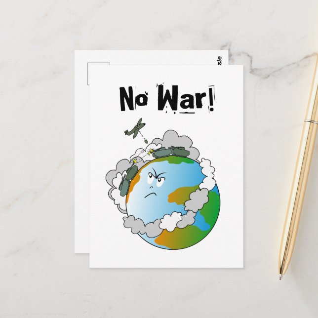 Carte Postale Pas de guerre ! (Devant/Arrière en situation)