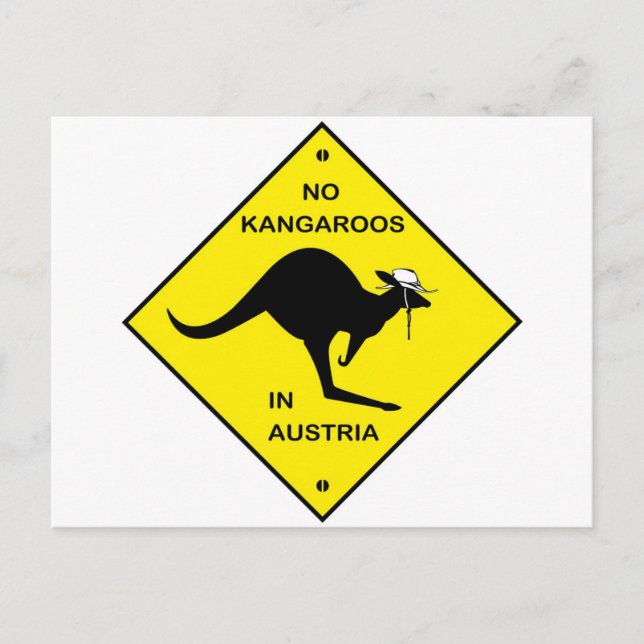Carte Postale Pas de kangourous en Autriche ! (Devant)