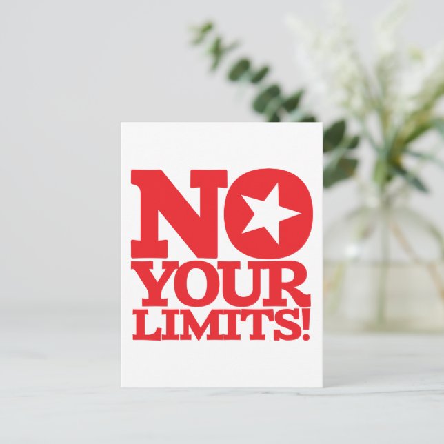 Carte Postale Pas De Limites ! Texte rouge vertical (Debout devant)