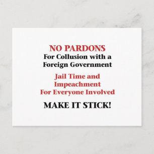 Carte Postale Pas de pardon pour la collusion !