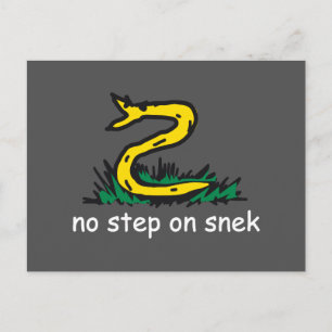 Carte Postale Pas de pas sur les mèmes de serpent Gadsden parodi