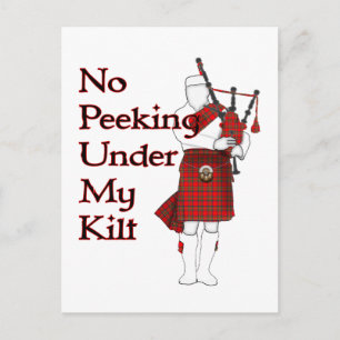 Carte Postale Pas De Peeking Sous Mon Kilt Drôle Joueur Bagpipe
