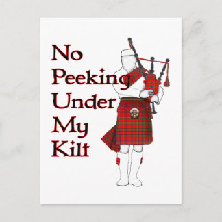 Carte Postale Pas De Peeking Sous Mon Kilt Drôle Joueur Bagpipe
