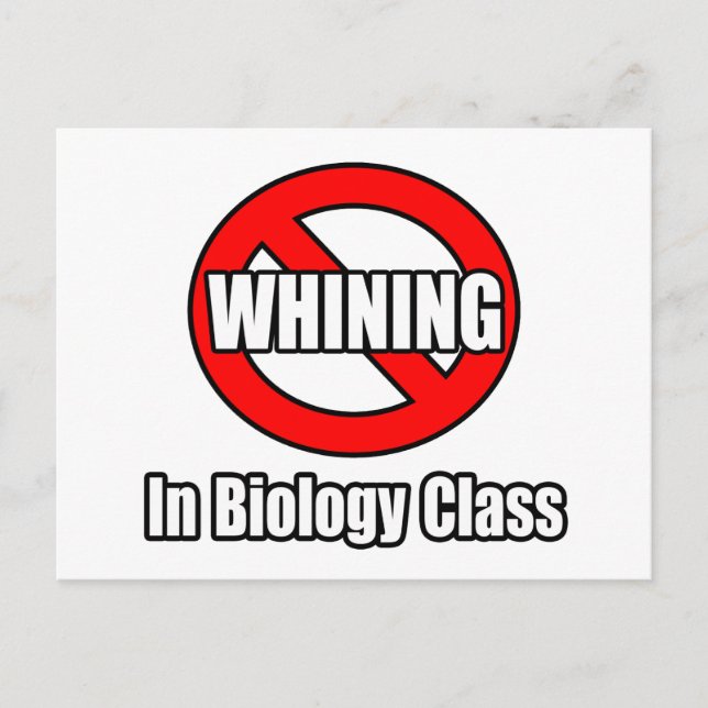 Carte Postale Pas de plaintes en classe de biologie (Devant)