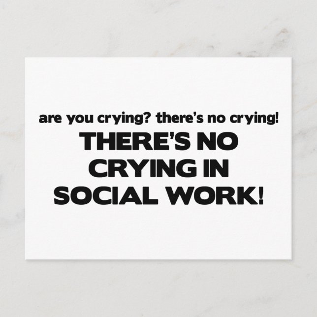 Carte Postale Pas de pleurs dans le travail social (Devant)