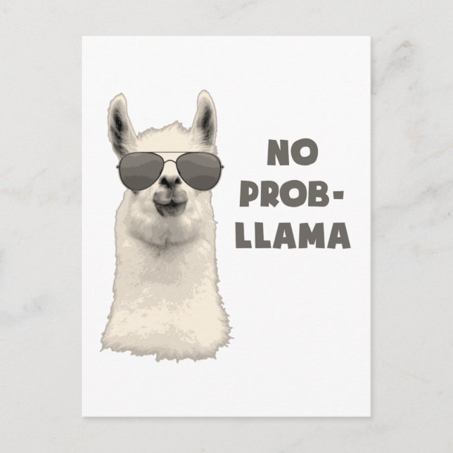 Carte Postale Pas de problème Llama (Devant)