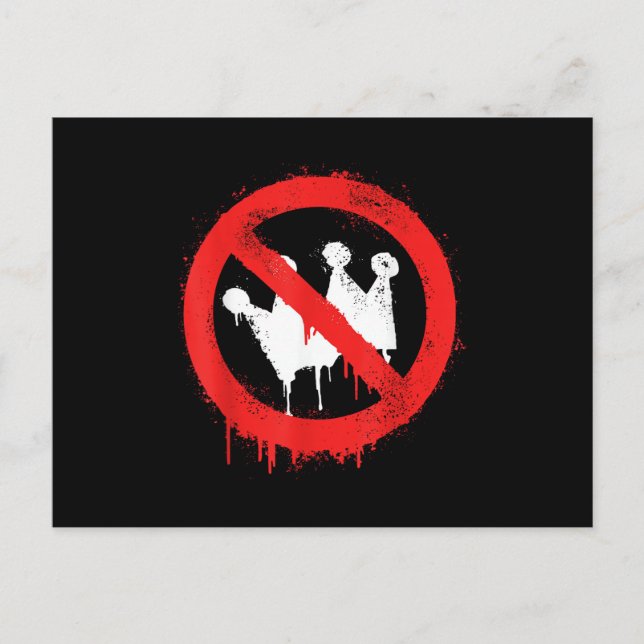 Carte Postale Pas de rois Protester Panneau de stop (Devant)