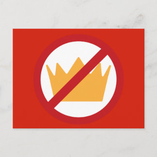 Carte Postale PAS DE ROIS ! Rouge anti-Trump