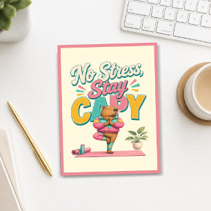 Carte Postale Pas de stress, reste capy ! Yoga Chill Capybara