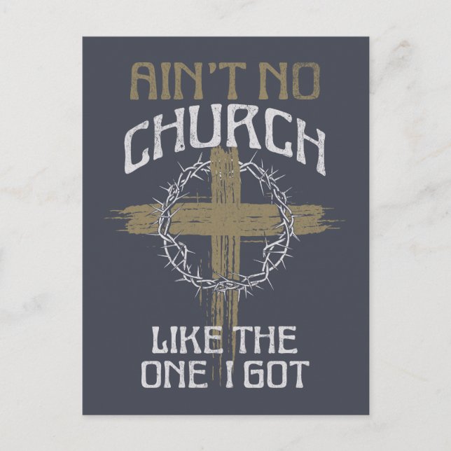 Carte Postale Pas d'église comme celle que j'ai eu design de tex (Devant)