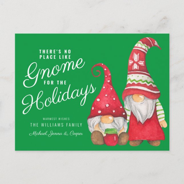 Carte Postale Pas d'endroit comme Gnome pour les vacances (Devant)