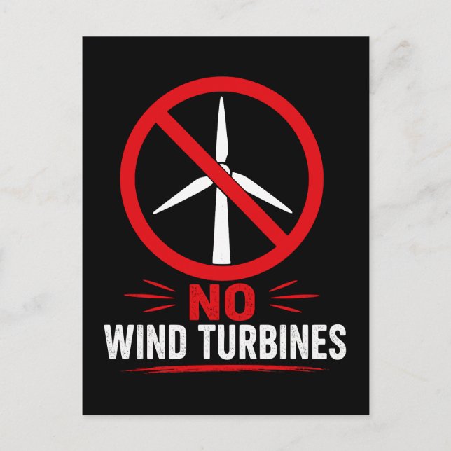 Carte Postale Pas d'éoliennes protestation rurale (Devant)