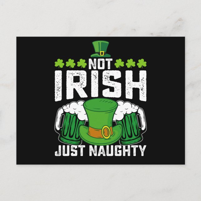 Carte Postale Pas Irlandais Juste Naughty Funny St Patrick's Day (Devant)