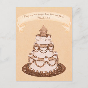 Carte Postale Pas plus de 2 mais 1 Flesh~Écriture de gâteau Mari