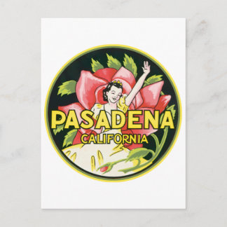 Carte Postale Pasadena California Vintage Étiquette de bagages