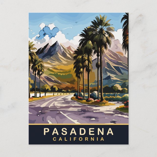 Carte Postale Pasadena, Zone Résidentielle, Californie (Devant)