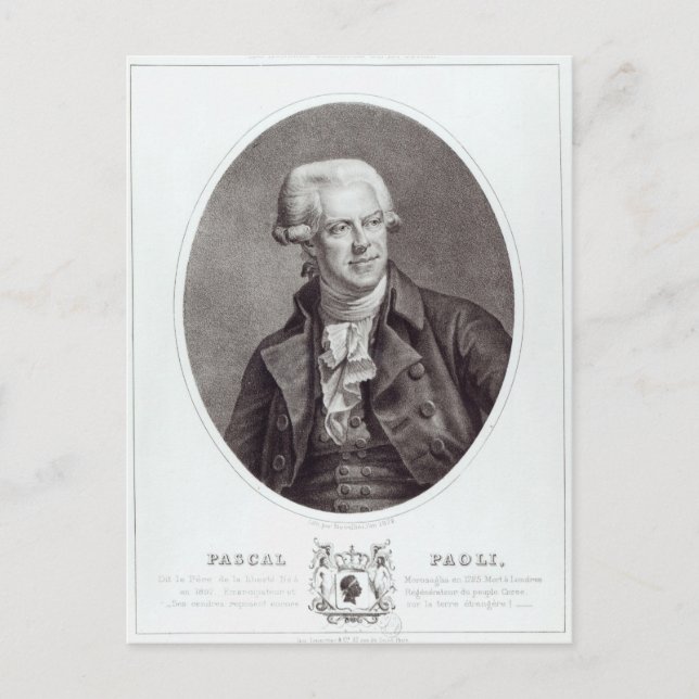 Carte Postale Pascal Paoli, 1872 (Devant)