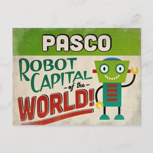 Carte Postale Pasco Washington Robot - Drôle Vintage (Devant)
