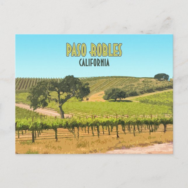 Carte Postale Paso Robles California Vineyard Vintage (Devant)