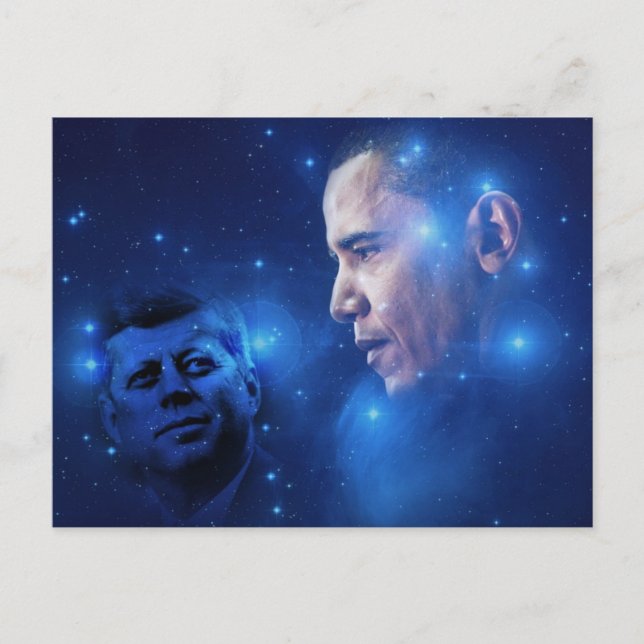 Carte Postale Passage du flambeau, John F. Kennedy Barack Obama (Devant)