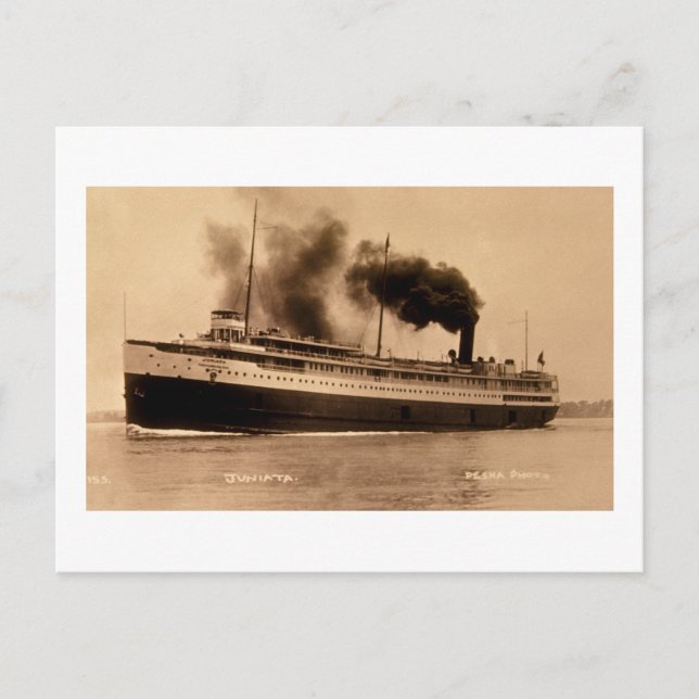 Carte Postale Passager Steamer Juniata - Louis Pesha (Devant)