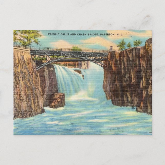 Carte Postale Passaic Falls Chasm Bridge, Paterson, New Jersey (Devant)