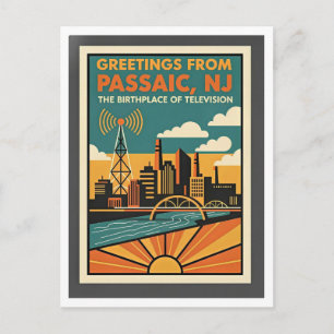 Carte Postale Passaic NJ Voyage Rétro – Coloré des Années 1930