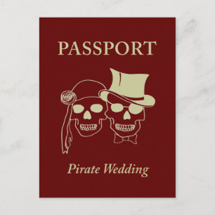 Carte Postale passeport à un mariage pirate