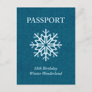 Carte Postale passeport d'hiver merveilleux 18e anniversaire