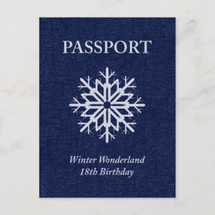 Carte Postale passeport d'hiver merveilleux 18e anniversaire