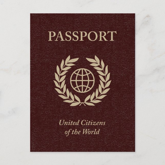Carte Postale passeport maroon (Devant)