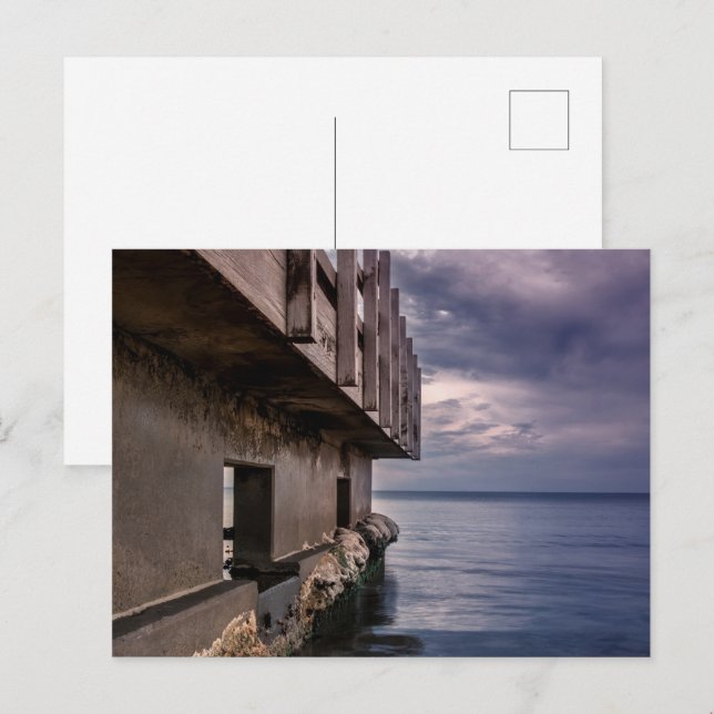 Carte Postale Passerelle au coucher du soleil (Devant / Derrière)