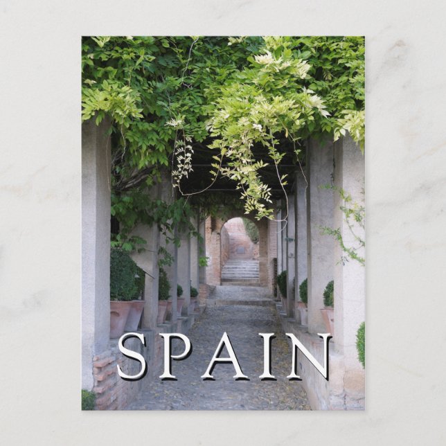 Carte Postale Passerelle couverte de feuillage, Espagne (Devant)