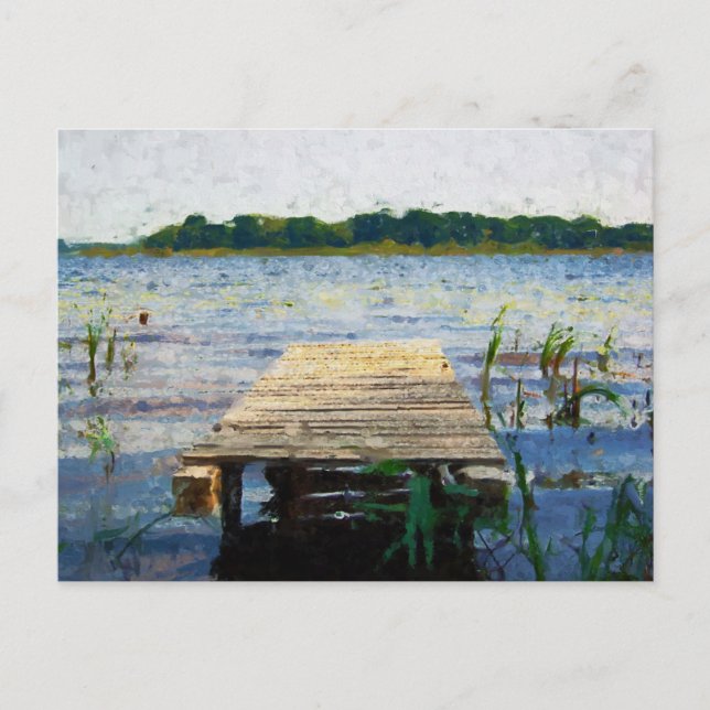 Carte Postale Passerelle peinte dans l'eau. Rivière Havel. (Devant)