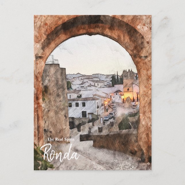 Carte Postale Passerelle vers Ronda Espagne (Devant)