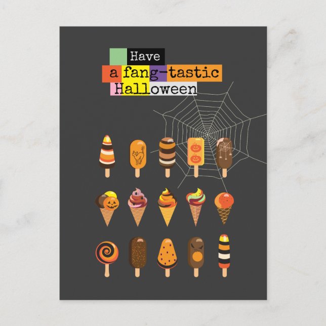 Carte Postale "Passez un Halloween "à crocs fantastiques" " Evén (Devant)