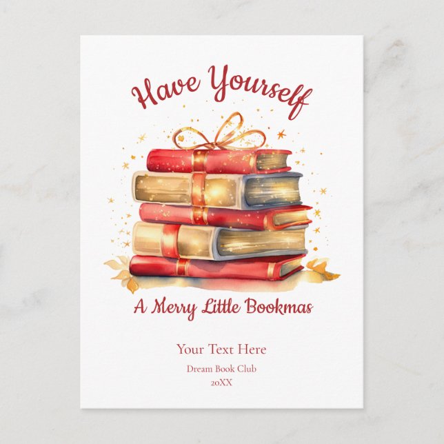 Carte Postale Passez un joyeux petit Bookmas (Devant)