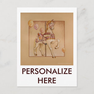 CARTE POSTALE PASSION ROSE PONY CAROUSEL