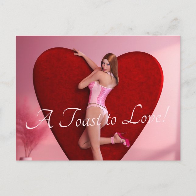 Carte Postale Passionnée Valentine's Day Girl in a Corset (Devant)