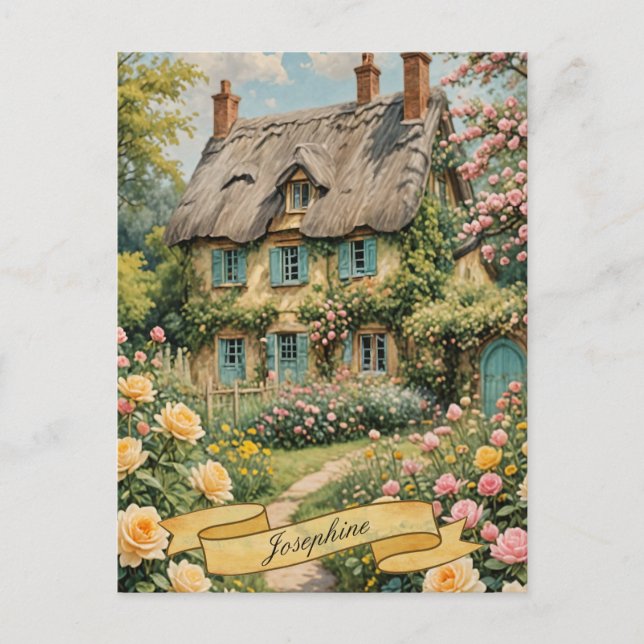 Carte Postale Pastel Anglais gîte dans la campagne (Devant)