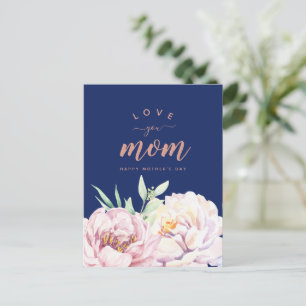 Carte Postale Pastel Aquarelle Florales Vous Aimez Maman Minimal